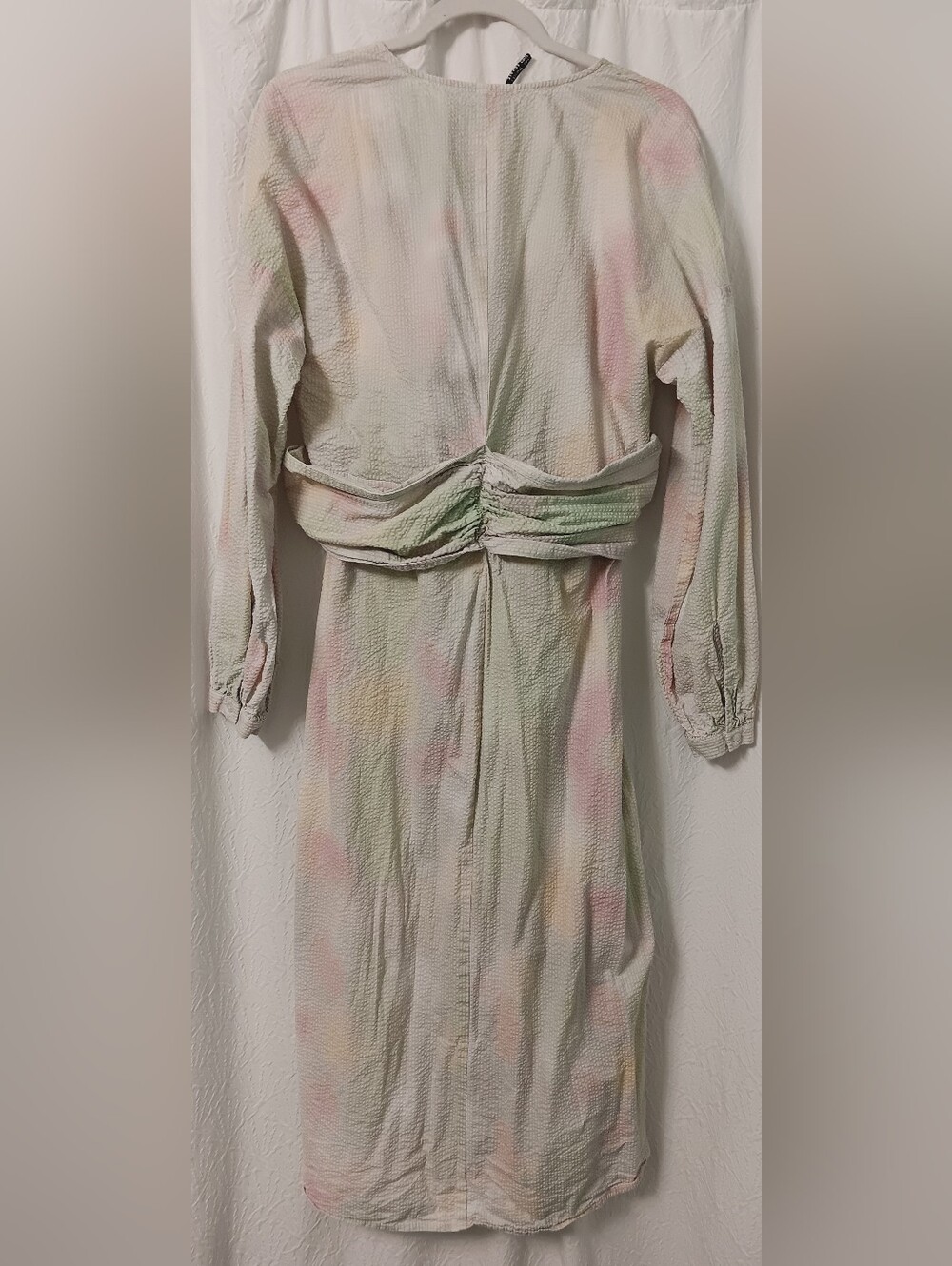 JUST Female Pastel Tie-Waist Midi Dress - Multi Pastel Colors Size M - Picture 5 of 16